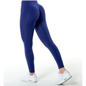 Alphalete amplify leggings Sz Small Blue High Rise Butt Scrunch Gym Yoga Lifting